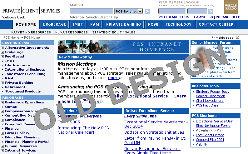 Wells Fargo old design